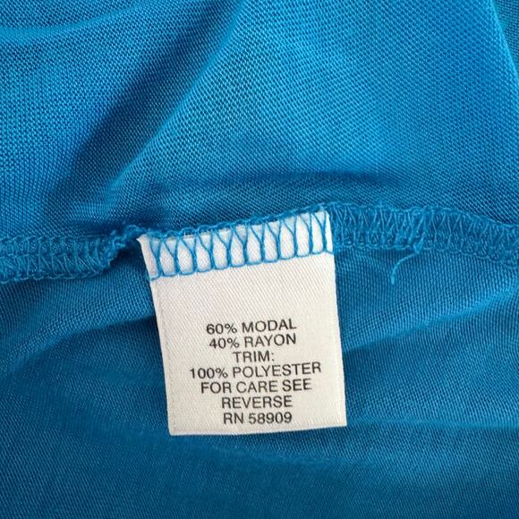 Nurture Women’s Blue Sleeveless Tunic Top Size M Modal Rayon Blend Pleated Front - Picture 5 of 5